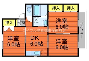 グリーンパレス早島Aの物件間取画像